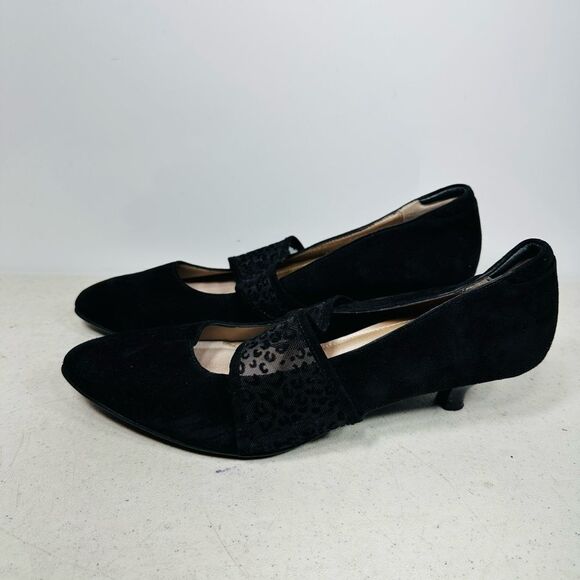 BEAUTIFEEL Black Suede Leather Heels Pumps US 9-9,5 EU 40 - Picture 4 of 8